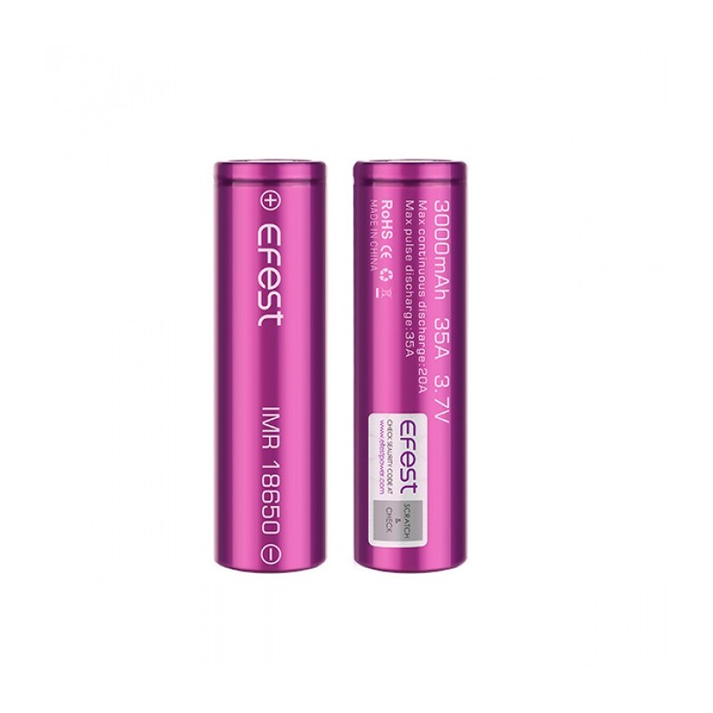 EFEST 18650 BATTERIJ 3000MAH 35A (2ST.)