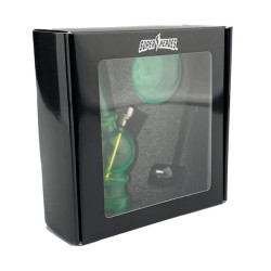 GIFTSET - ACRYL BONG MET GRINDER EN GLAZEN PIJPJE - GROEN