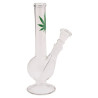 LEAF SMALL GLASS BONG ON FOOT 18CM LEAF SMALL GLASS BONG ON FOOT 18CM