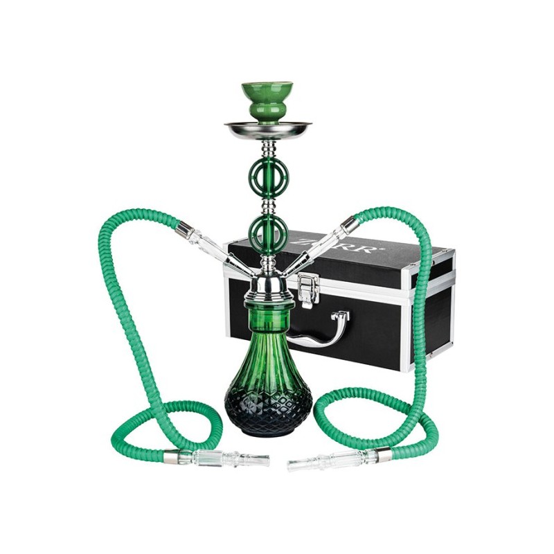 ZORR - HOOKAH WATERPIJP SET (2 SLANGEN) - GROEN - IN ALUMINIUM KOFFER ZORR - HOOKAH WATERPIJP SET (2 SLANGEN) - GROEN - IN ALUMINIUM KOFFER
