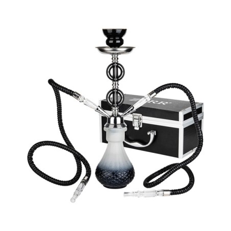 ZORR - HOOKAH WATERPIJP SET (2 SLANGEN) - ZWART - IN ALUMINIUM KOFFER