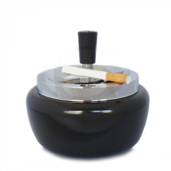 DRAAIASBAK METALLIC ZWART 130MM