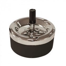 DRAAIASBAK CHROME/ZWART 110MM