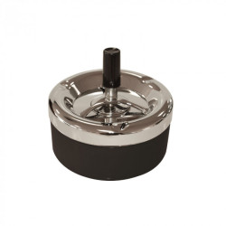 DRAAIASBAK CHROME/ZWART 135MM