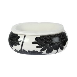 KERAMIEK WINDASBAK - 190MM OVAAL - BLACK N WHITE - No 2