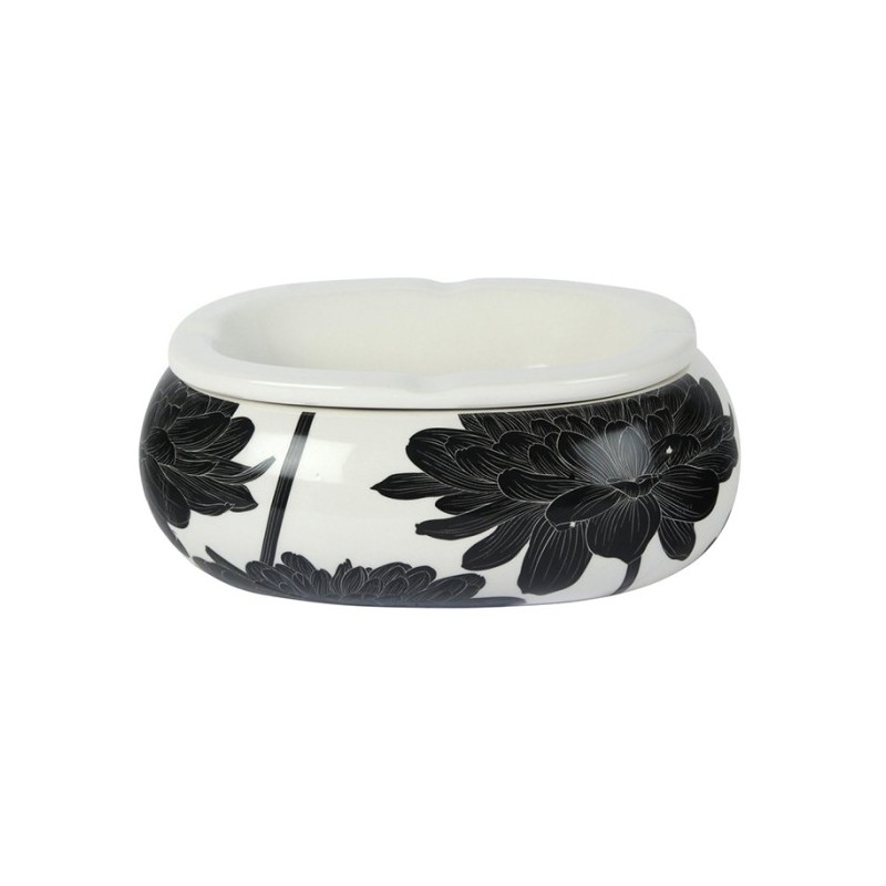 KERAMIEK WINDASBAK - 190MM OVAAL - BLACK N WHITE - No 2 KERAMIEK WINDASBAK - 190MM OVAAL - BLACK N WHITE - No 2