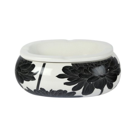 KERAMIEK WINDASBAK - 190MM OVAAL - BLACK N WHITE - No 2