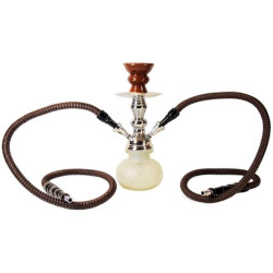 HOOKAH - WATERPIJP SET (2 SLANGEN) - WIT 27CM