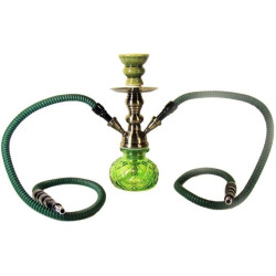 HOOKAH - WATERPIJP SET (2 SLANGEN) - GROEN 27CM