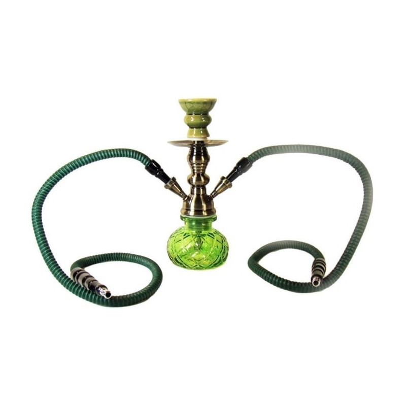 HOOKAH - WATERPIJP SET (2 SLANGEN) - GROEN 27CM HOOKAH - WATERPIJP SET (2 SLANGEN) - GROEN 27CM
