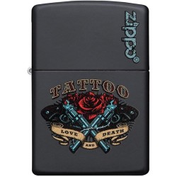 ZIPPO AANSTEKER TATTOO LOVE AND DEATH