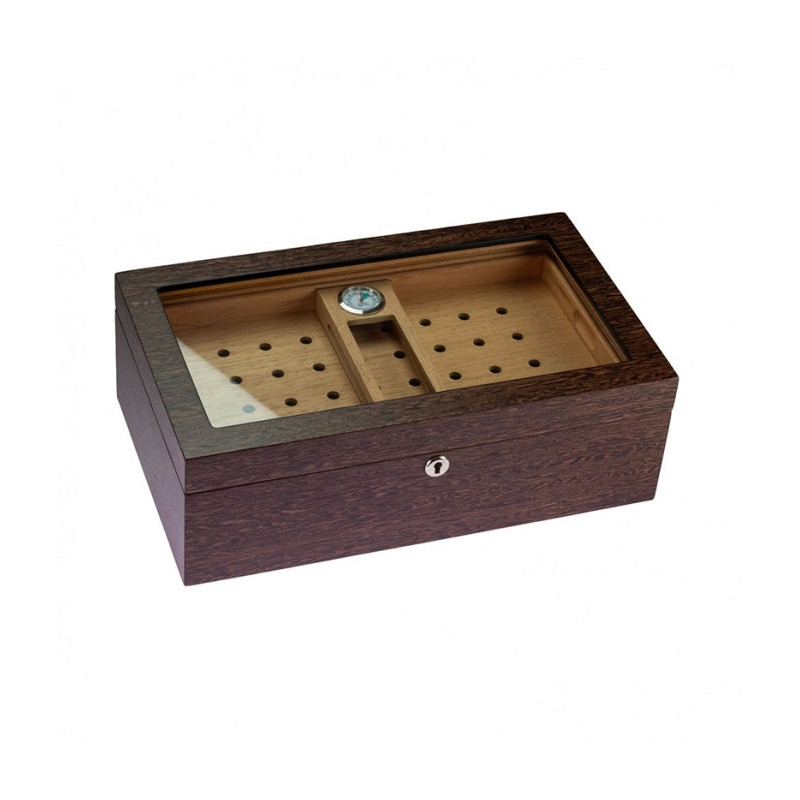 BOOKWILL HUMIDOR - 50 CIGARS - MATT WOOD W/HYGROMETER