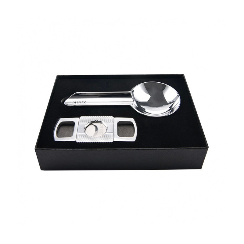ZORR - GIFTSET - ASBAK MET LUXE SIGARENKNIPPER - CHROME